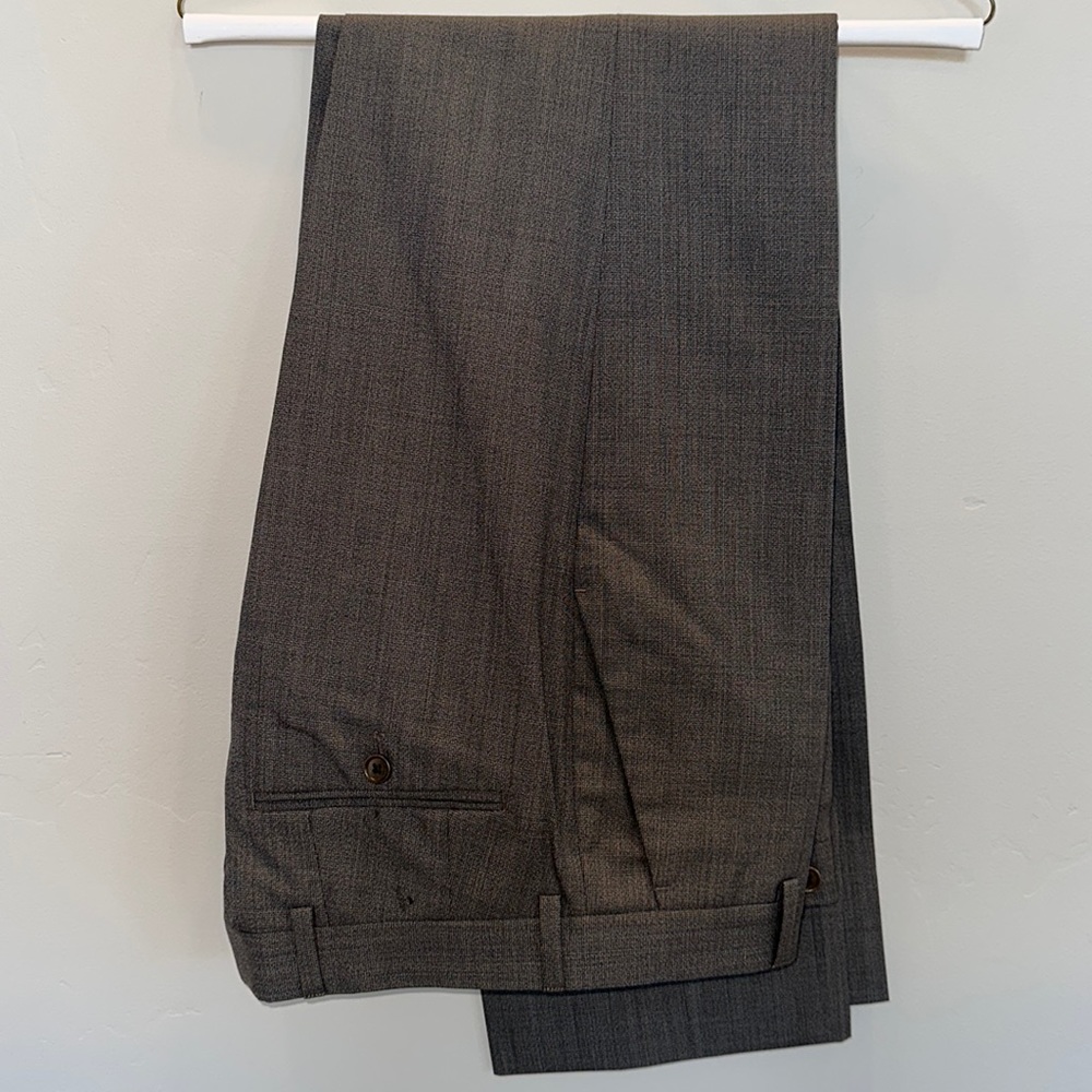John Varvatos Men's Dress Pants - Slim Fit - Size 30 - Gray with Brown Buttons